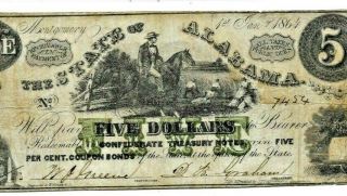 $5 " State Of Alabama " 1800 
