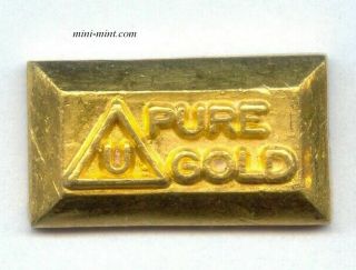 1/2 Oz Gold Ingot,  Rare Delta Smelting & Refining B.  C.  Canada Vintage Poured Bar