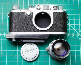 CLAed Leica IIIC RF Camera RARE Leitz NY Flash sync mod Sumimtar 50mm f/2 Case 2