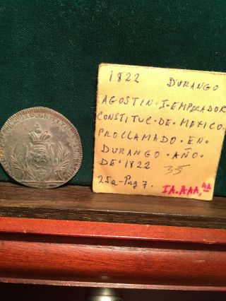 Mexico Silver Proclamation Coin Medal 1822 Durango Agostn Rare Beauty