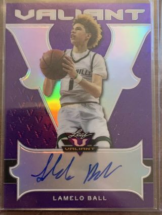 2018 Leaf Valiant Lamelo Ball Impeccable Auto Rookie Rare 1/1 Jersey Number 1/15