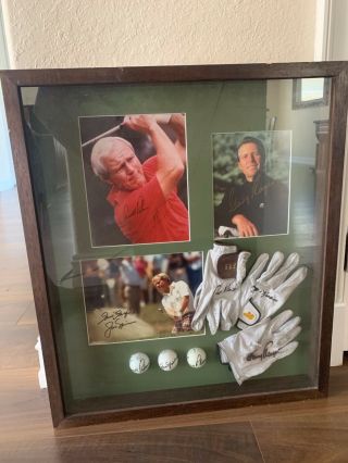 Arnold Palmer,  Jack Nicklaus,  Gary Player Rare Autographed Collage