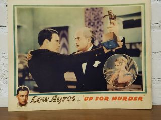 1931 Rare Up For Murder Lobby Card 11 " X14 " L - 3