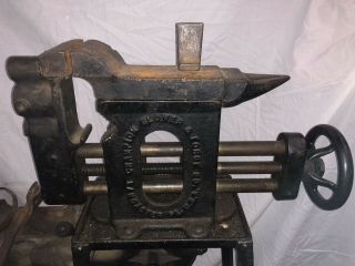 Very Rare Champion Blower And Forge Anvil Vise & Coal Forge Combo Stand 3