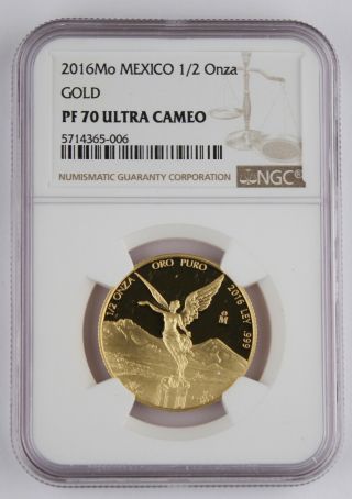 Mexico 2016 1/2 Troy Oz Onza Gold Libertad Proof Coin Ngc Pf70 Ultra Cameo Rare