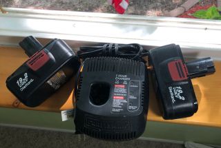 2 Craftsman 19.  2 Volt Batteries And Charger.  Both Rarely.