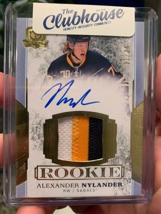 Rare 2017 - 18 Ud The Cup Alexander Nylander Rc Auto 3 Color Patch Rpa Gold 1/24