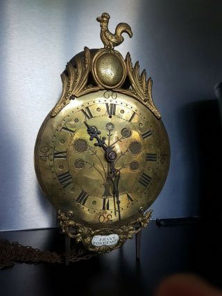 Rare Pendule Horloge Lanterne Au Coq 18ème Siècle Pont - Farcy Laternenpendel Old
