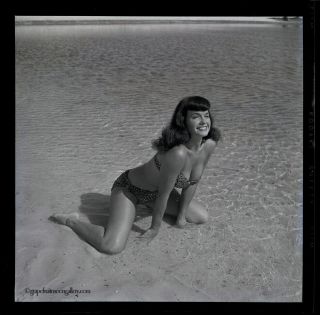 Bettie Page Bikini Goddess 1954 Camera Negative Photograph Bunny Yeager Rare NR 2