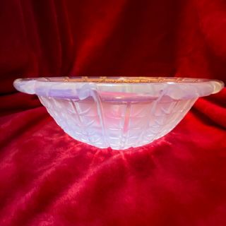 A Rare Rene Lalique " Acacia " Pattern Opalescent Glass Bowl Dating To Circa 1928