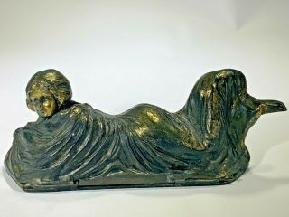 Antique Rare Bronze Bathing Nude Figure After Bruno Zach Metamorphic Box Germany 2
