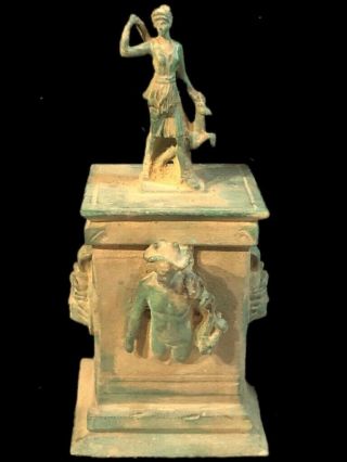 Rare Ancient Roman Bronze Period Statue With Huntress Statue - 200 - 400 Ad (4)