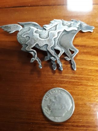 Rare Sterling Silver Pin Brooch Hallmarked By Frank Salish