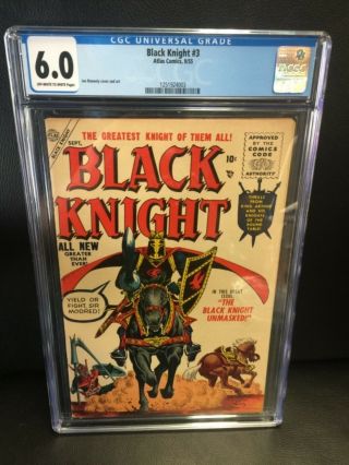 Rare 1955 Atlas Golden Age Black Knight 3 Cgc 6.  0 Universal Ow/w