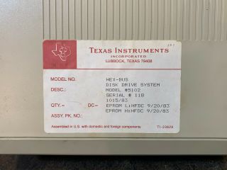 VTG RARE Texas Instruments Model HX5102 Hexbus 5.  25 