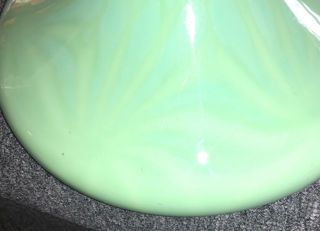 Rare Apple Green Case Glass Student Tam - O - Shanter Pinwheel Lamp Shade Victorian 2