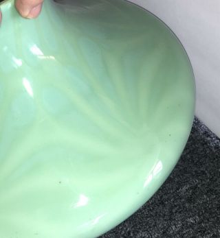 Rare Apple Green Case Glass Student Tam - O - Shanter Pinwheel Lamp Shade Victorian 3