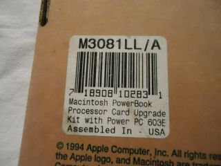Rare Apple Macintosh Powerbook 520 PowerPC upgrade 100MHz 603e 8MB RAM 3