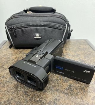 Rare Jvc Gy - Hmz1u Prohd 3d Twin Hd Lens Sdhc Camcorder W/ Charger & Bag