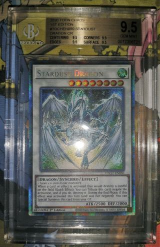 Yu - Gi - Oh Bgs 9.  5 Gem Stardust Dragon (cr) Collector 