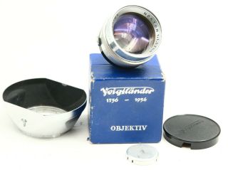Rare White Face Voigtlander Prominent Nokton 50/1.  5 50mm F1.  5 Rangefinder Lens