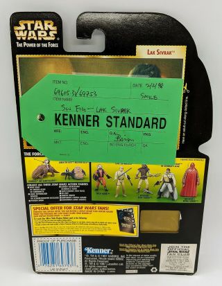 Star Wars Potf2 Lak Sivrak Kenner Standard (qa/qc) Sample Prototype Moc