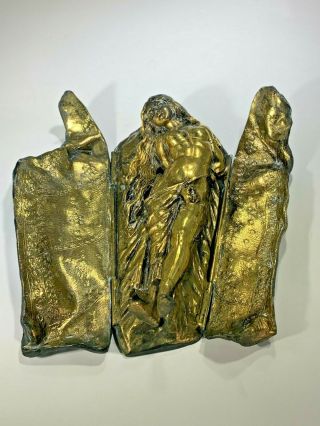 Rare Bronze Sleeping Nude Figure Metamorphic Box Germany After Bruno Zach