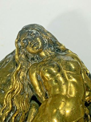 Rare Bronze Sleeping Nude Figure Metamorphic Box Germany After Bruno Zach 3