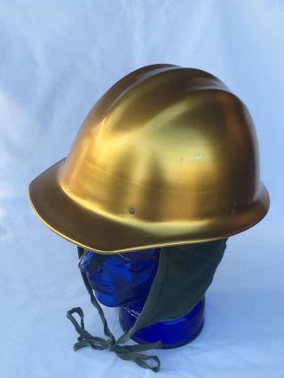 Vintage Rare Gold Bullard 502 Alum.  Hard Boiled Hard Hat & Inserts