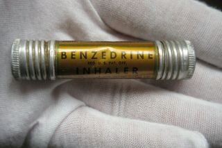 Benzedrine Amphetamine Inhaler Smith Kline & French Labs Vintage Rare Pharmacy