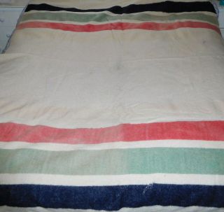 Vintage Hudson Bay Style Point Blanket 3.  5 Wool RARE 19th Century 1800 ' s ? 2
