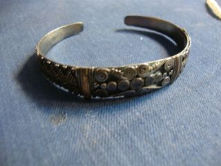 Rare India Estate Gold And Sterling Silver Old Pawn Chunky Bracelet