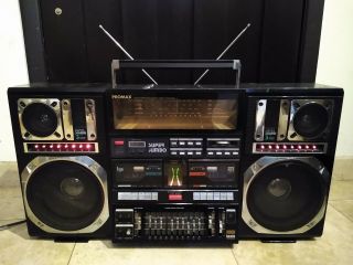 Rare Promax Jumbo J - 1 Boombox Ghettoblaster Cassette Radio