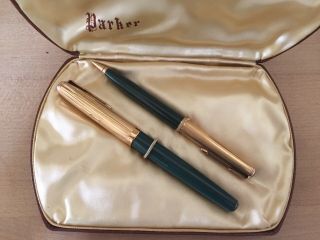 1941 Vintage Rare First Year Addition Parker 51 Fountain And Pen Set