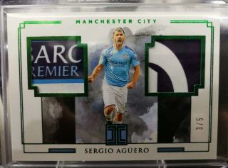 2019 - 20 Impeccable Sergio Aguero Dual Patch Emerald 3/5 Manchester City Rare