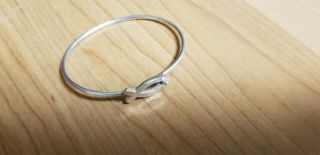 James Avery Retired (very Rare) Sterling Silver Ichthus Clasp Bangle Bracelet
