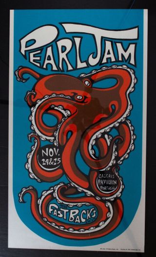 Pearl Jam 1996 Portugal Ames Bros Rare Concert Poster – Like