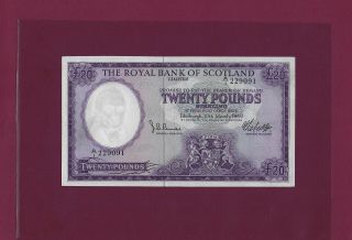 The Royak Bank Of Scotland 20 Pounds 1969 P - 332 Unc Rare