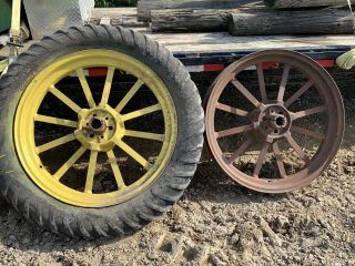 John Deere Early Styled B Factory Flat Spoke Wheel Wheels Rare Bn Bw