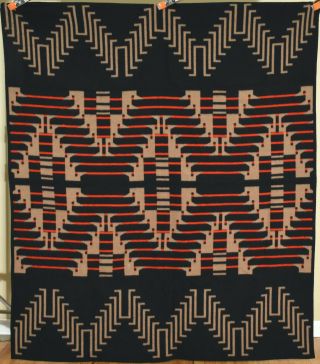 Rare Wool Red,  Black & Tan Pendleton Beaver State Centennial Vintage Blanket