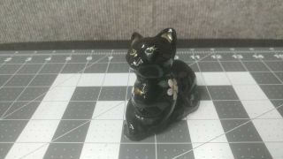 Rare Fenton Art Glass For Lenox Hand Painted Cat Figurine Flower Kitten Statue