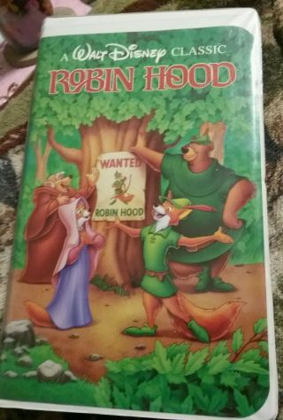 Robin Hood Walt Disney Classic Vhs Black Dimond Rare