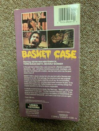 BASKET CASE / VERY Rare / VHS 1983 / Horror NON X - RENTAL 2