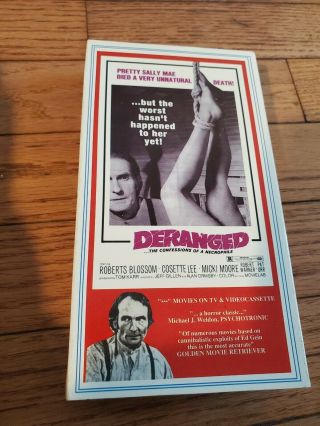 Deranged: The Confessions Of A Necrophile Vhs Video Sov Horror Gore Rare