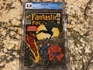 Fantastic Four 52 Cgc 5.  0 Rare White Pages 1st Black Panther Mcu Movie Soon