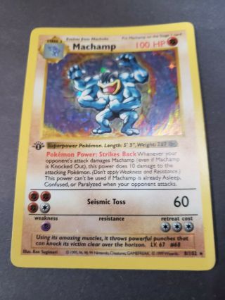 Machamp 1st Edition Shadowless - Base Set - 8/102 Holo - Foil - Pokemon Card - Lp