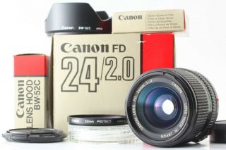 Rare [ Boxed ] Canon Fd Nfd 24mm F/2 Mf Wide Angle Lens From Japan