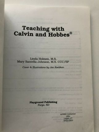 Teaching with Calvin and Hobbes by Mary Johnson and Linda Holmen - Rare 3