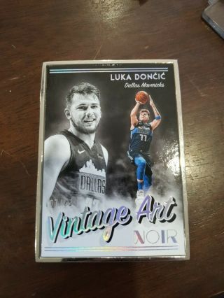 Luka Doncic Rookie 2018 - 19 Noir Vintage Art 7/25.  Rare Card.