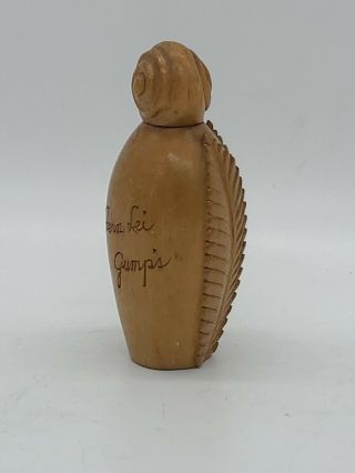 Very Rare Vintage 1930 ' /40 ' s Gump ' s Fern Lei Wooden Hawaiian Perfume Bottle 2